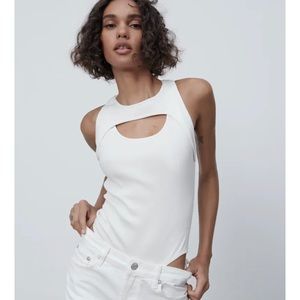 Zara overlay rib bodysuit